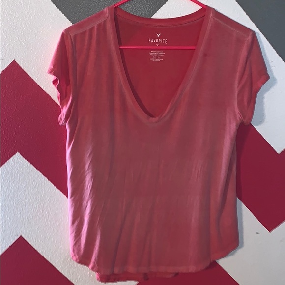 A&E Salmon Pink Favorite V-Neck T - Picture 2 of 4